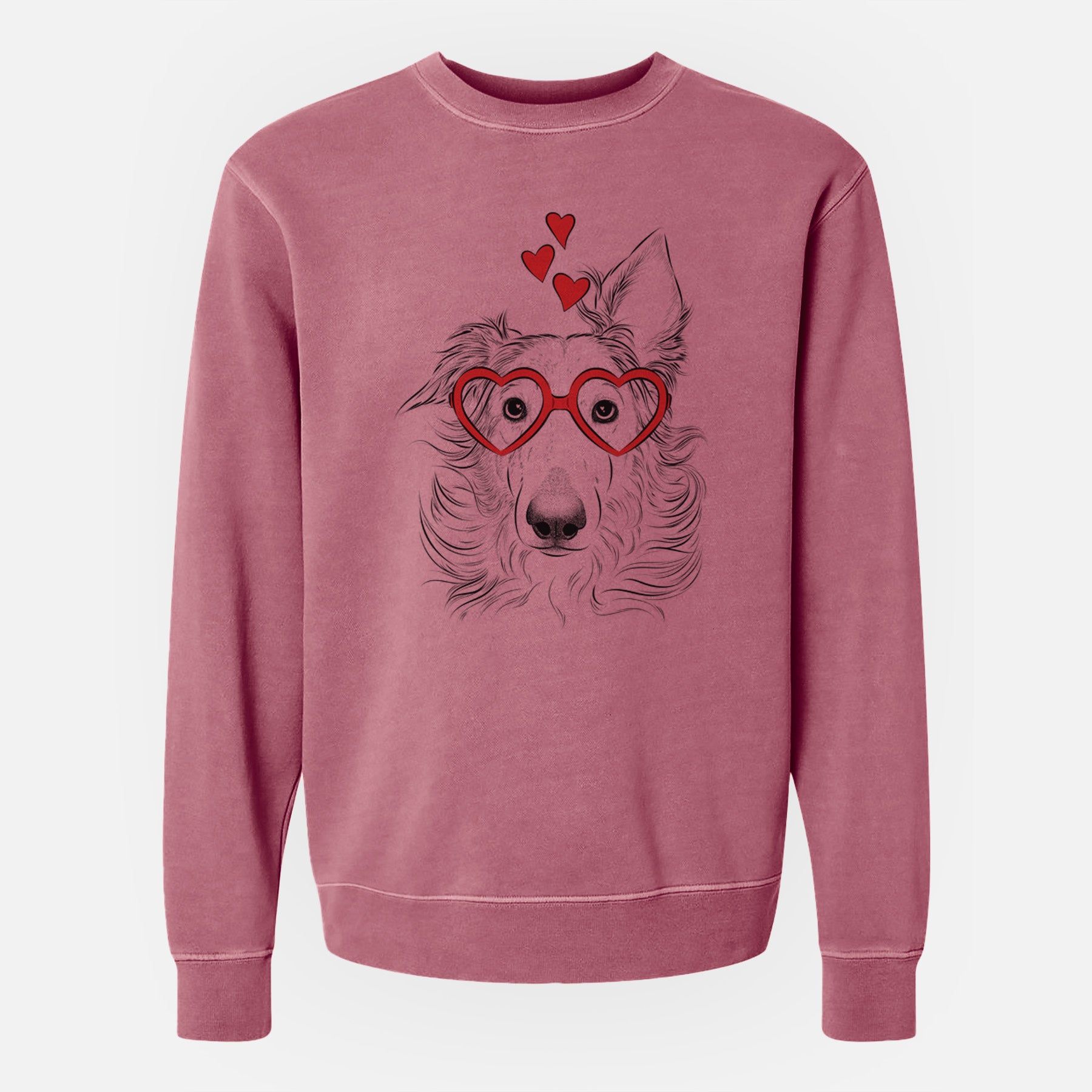 Valentine Jasha the Borzoi - Unisex Pigment Dyed Crew Sweatshirt