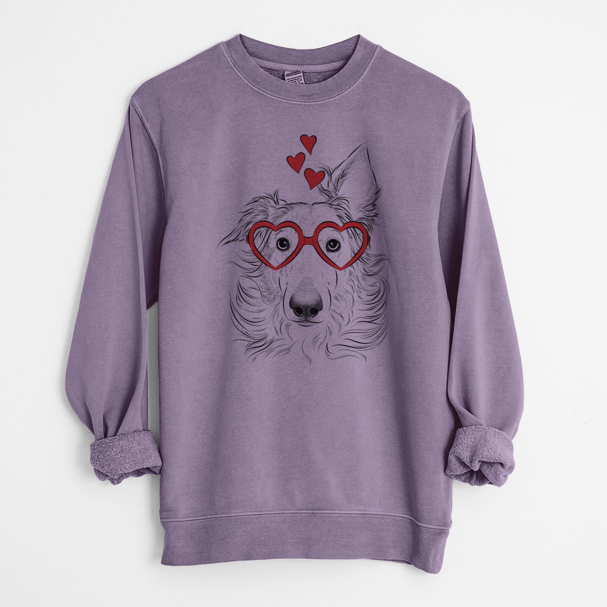 Valentine Jasha the Borzoi - Unisex Pigment Dyed Crew Sweatshirt