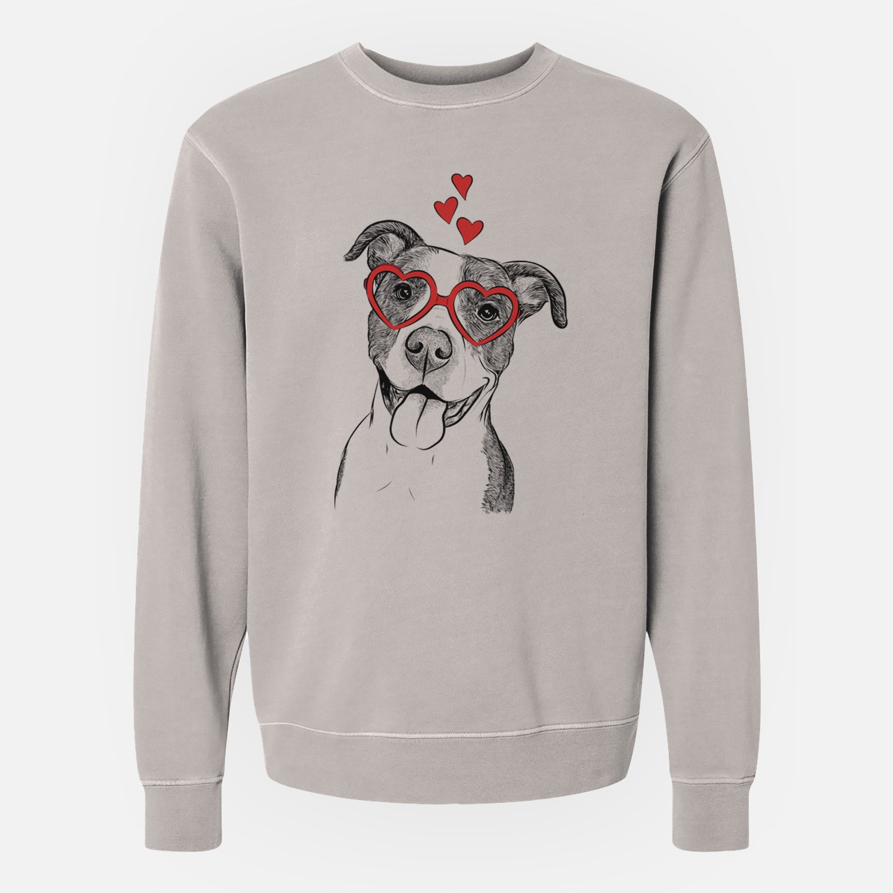 Valentine Jax the American Pitbull Terrier Mix - Unisex Pigment Dyed Crew Sweatshirt