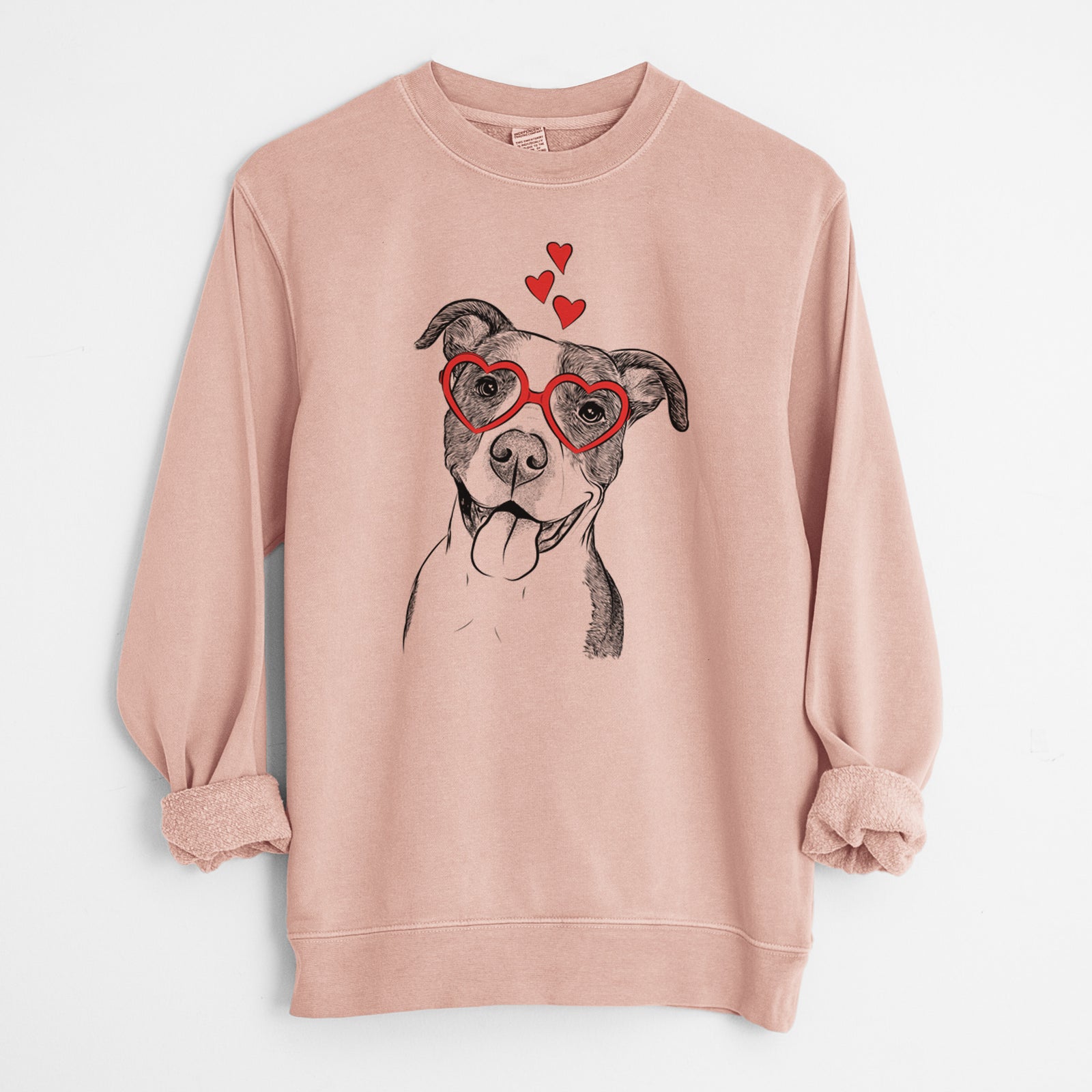 Valentine Jax the American Pitbull Terrier Mix - Unisex Pigment Dyed Crew Sweatshirt