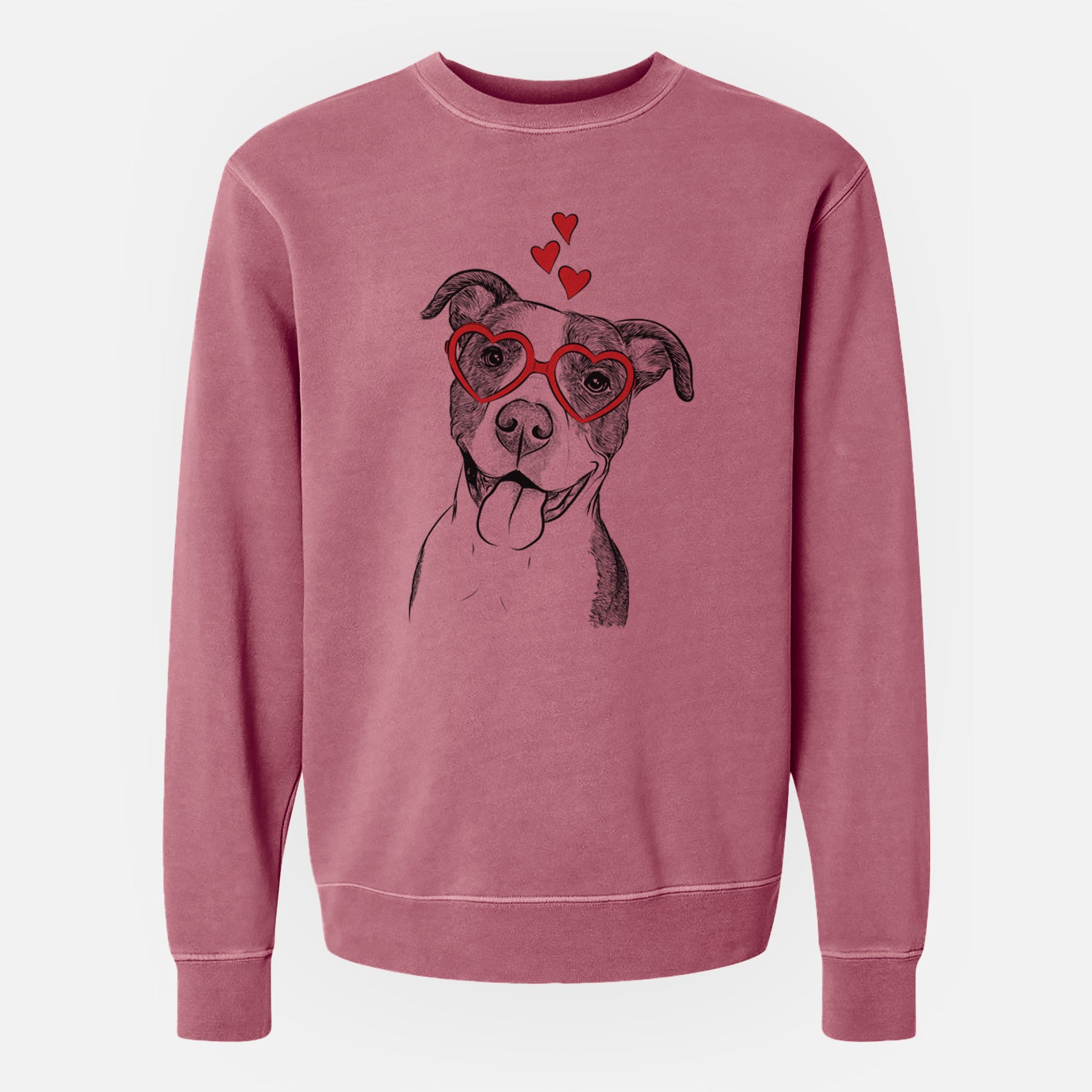 Valentine Jax the American Pitbull Terrier Mix - Unisex Pigment Dyed Crew Sweatshirt