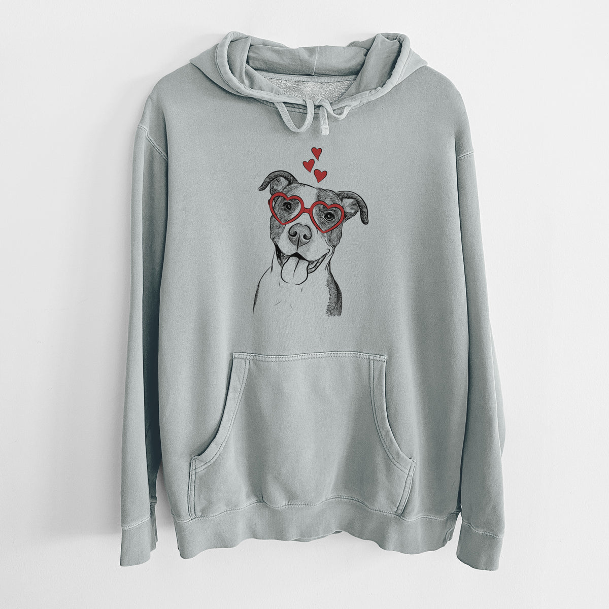 Valentine Jax the American Pitbull Terrier Mix - Unisex Pigment Dyed Hoodie