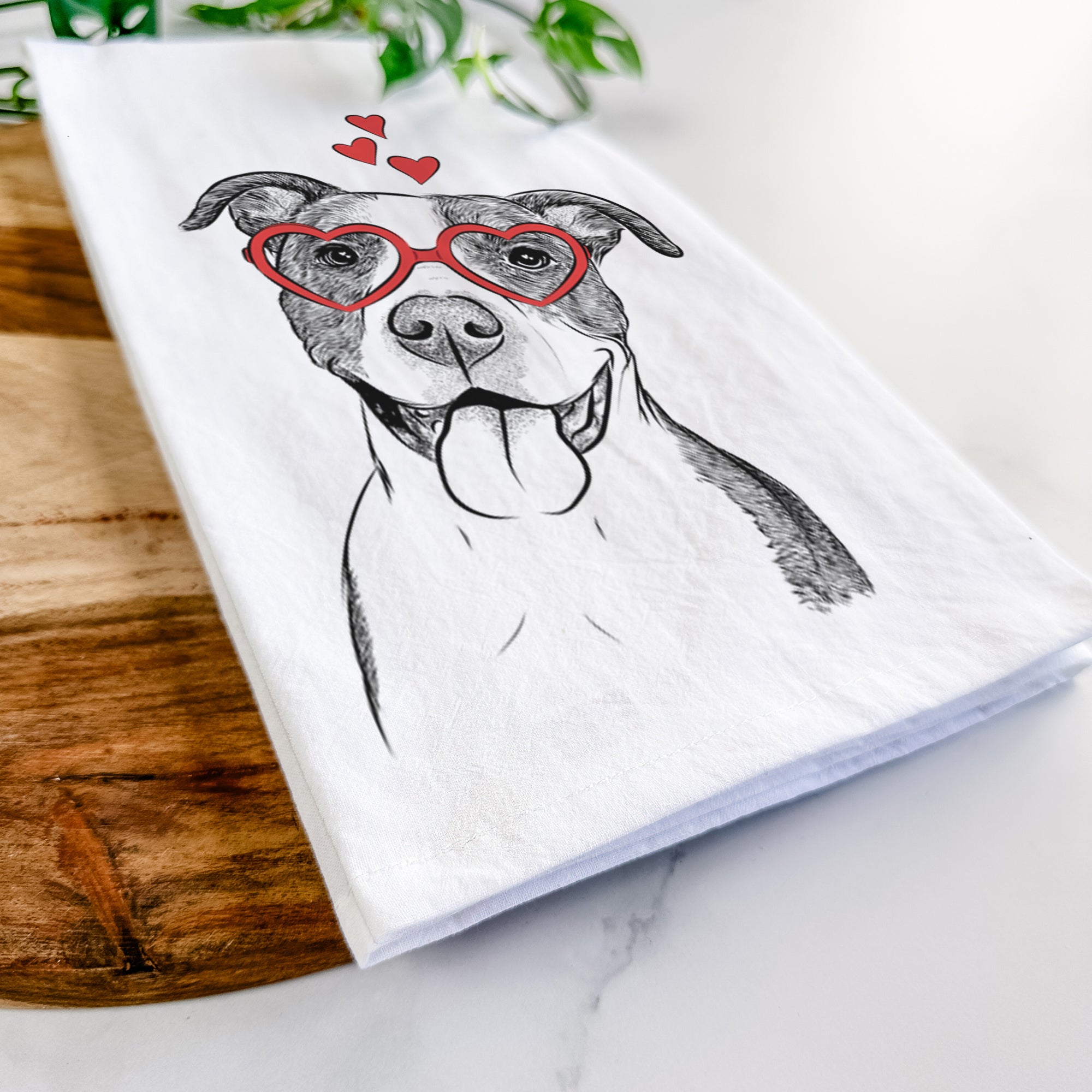 Jax the American Pitbull Terrier Mix Tea Towel