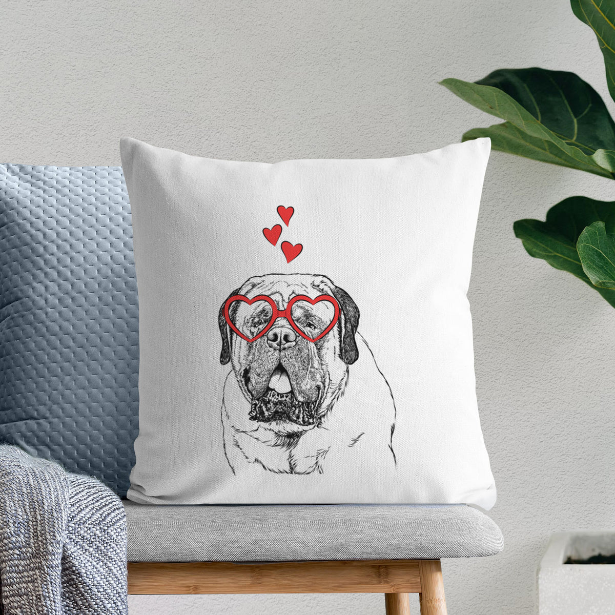 Jed the English Mastiff - Throw Pillow Cover