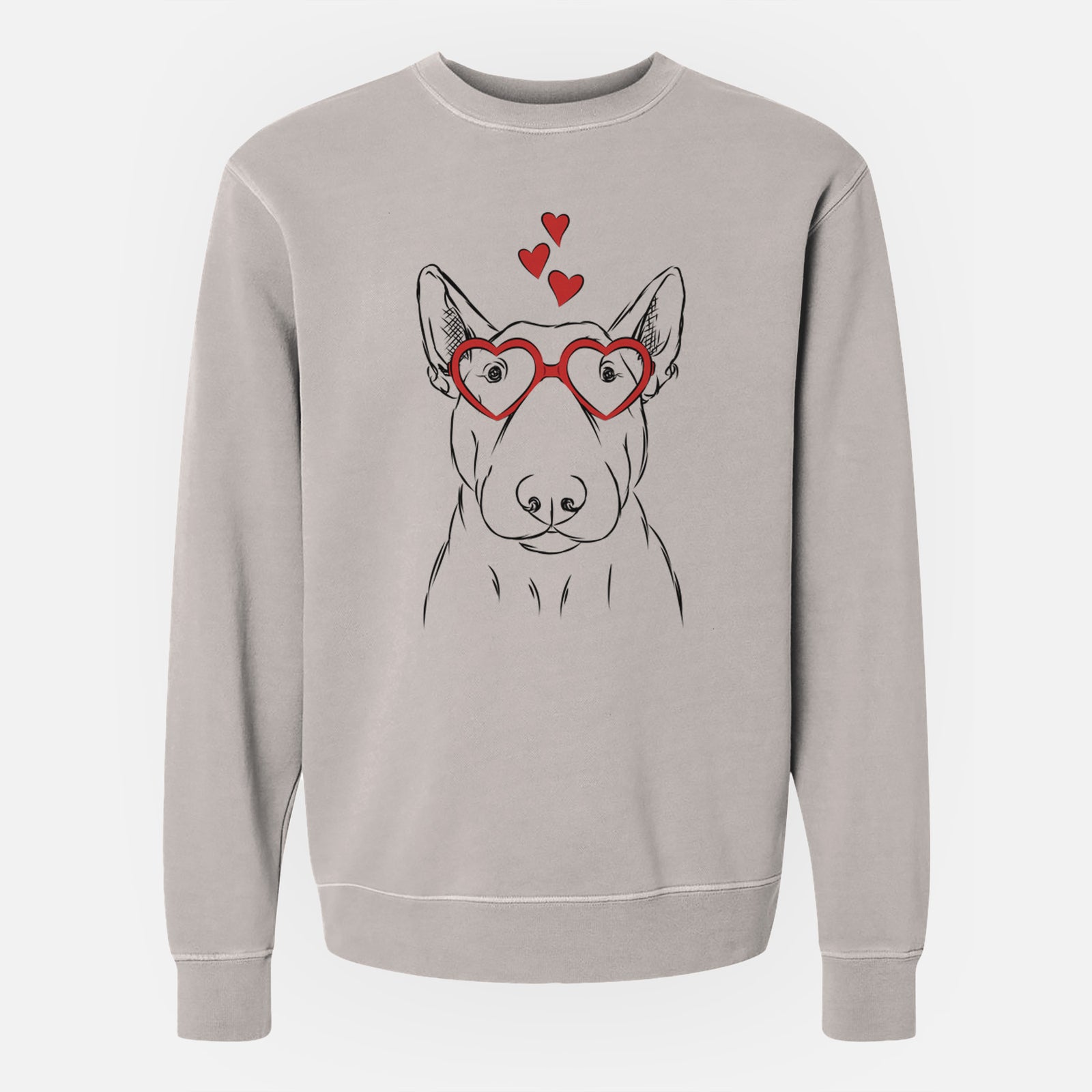 Valentine Jett the Bull Terrier - Unisex Pigment Dyed Crew Sweatshirt