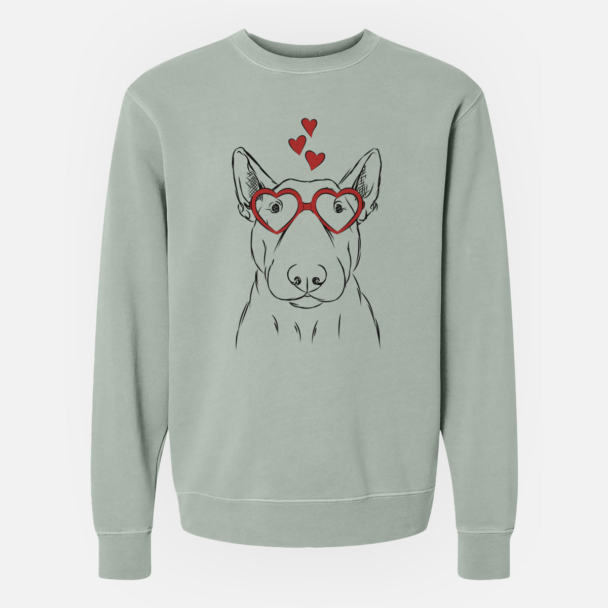 Valentine Jett the Bull Terrier - Unisex Pigment Dyed Crew Sweatshirt