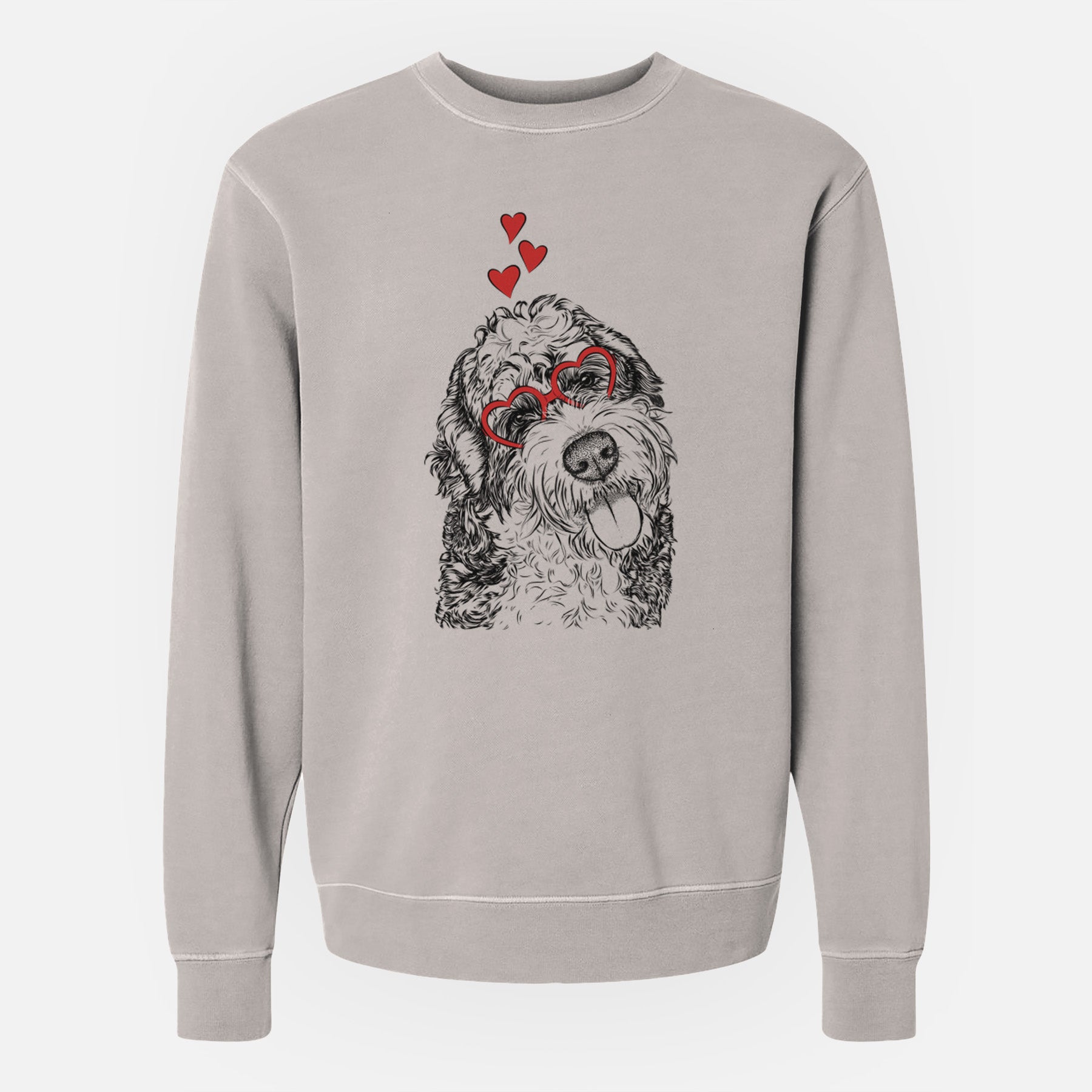 Valentine Kaci the Bernedoodle - Unisex Pigment Dyed Crew Sweatshirt