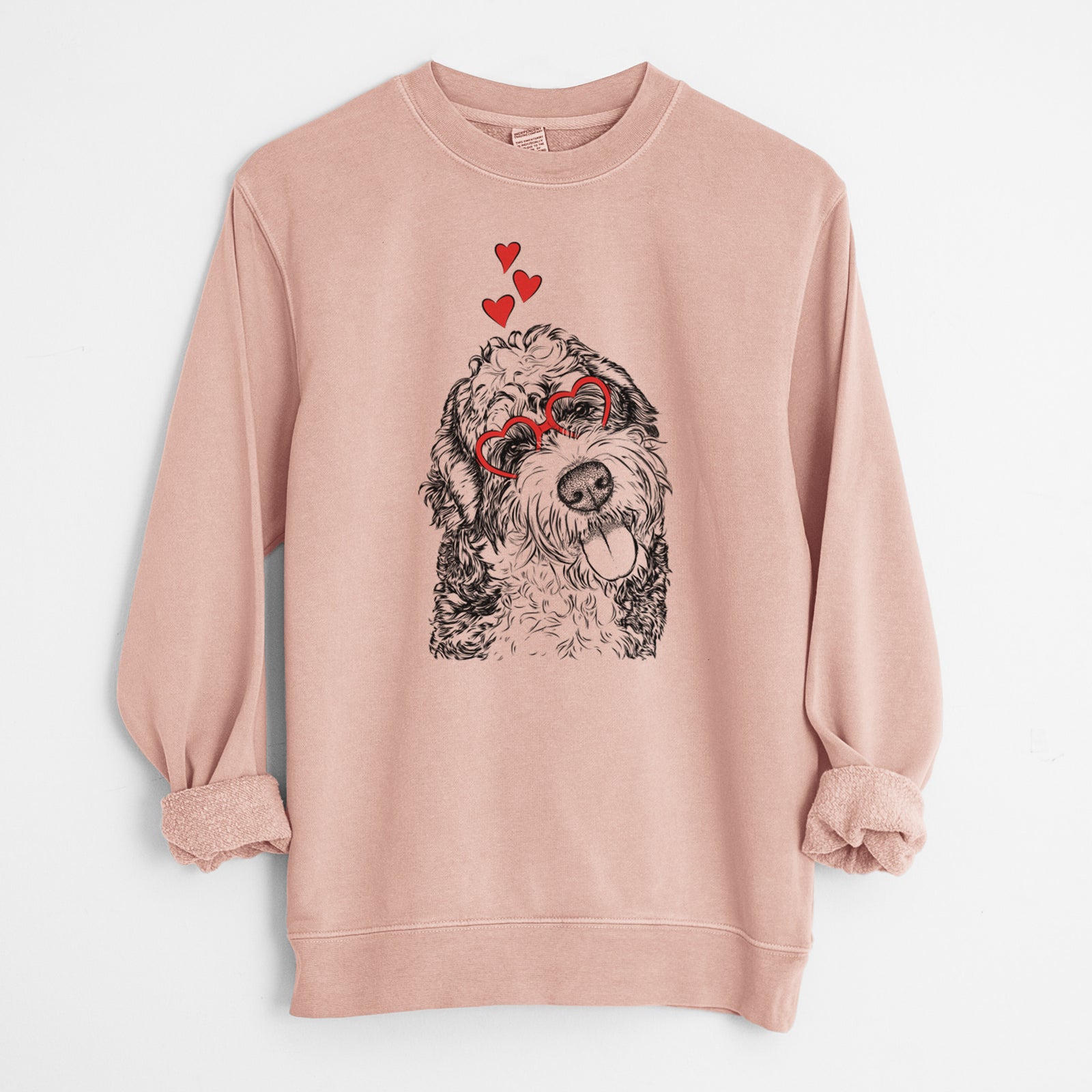 Valentine Kaci the Bernedoodle - Unisex Pigment Dyed Crew Sweatshirt