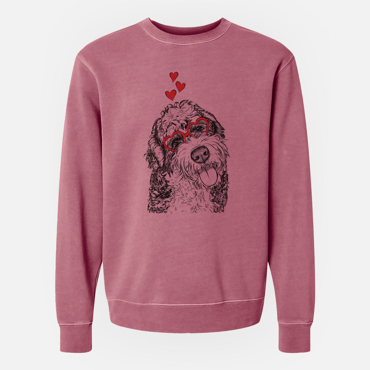 Valentine Kaci the Bernedoodle - Unisex Pigment Dyed Crew Sweatshirt