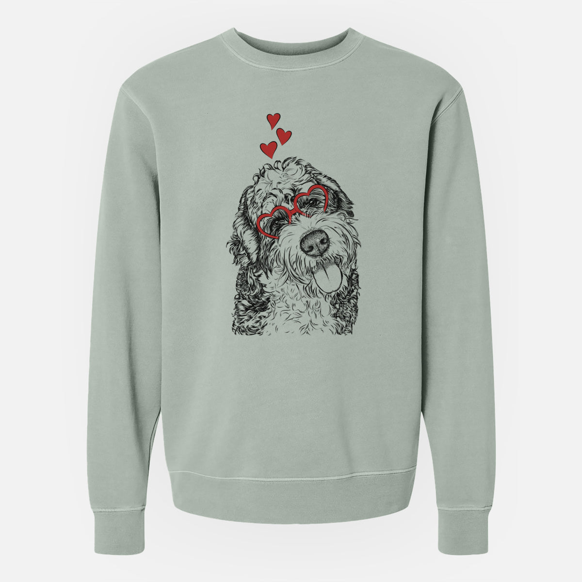 Valentine Kaci the Bernedoodle - Unisex Pigment Dyed Crew Sweatshirt