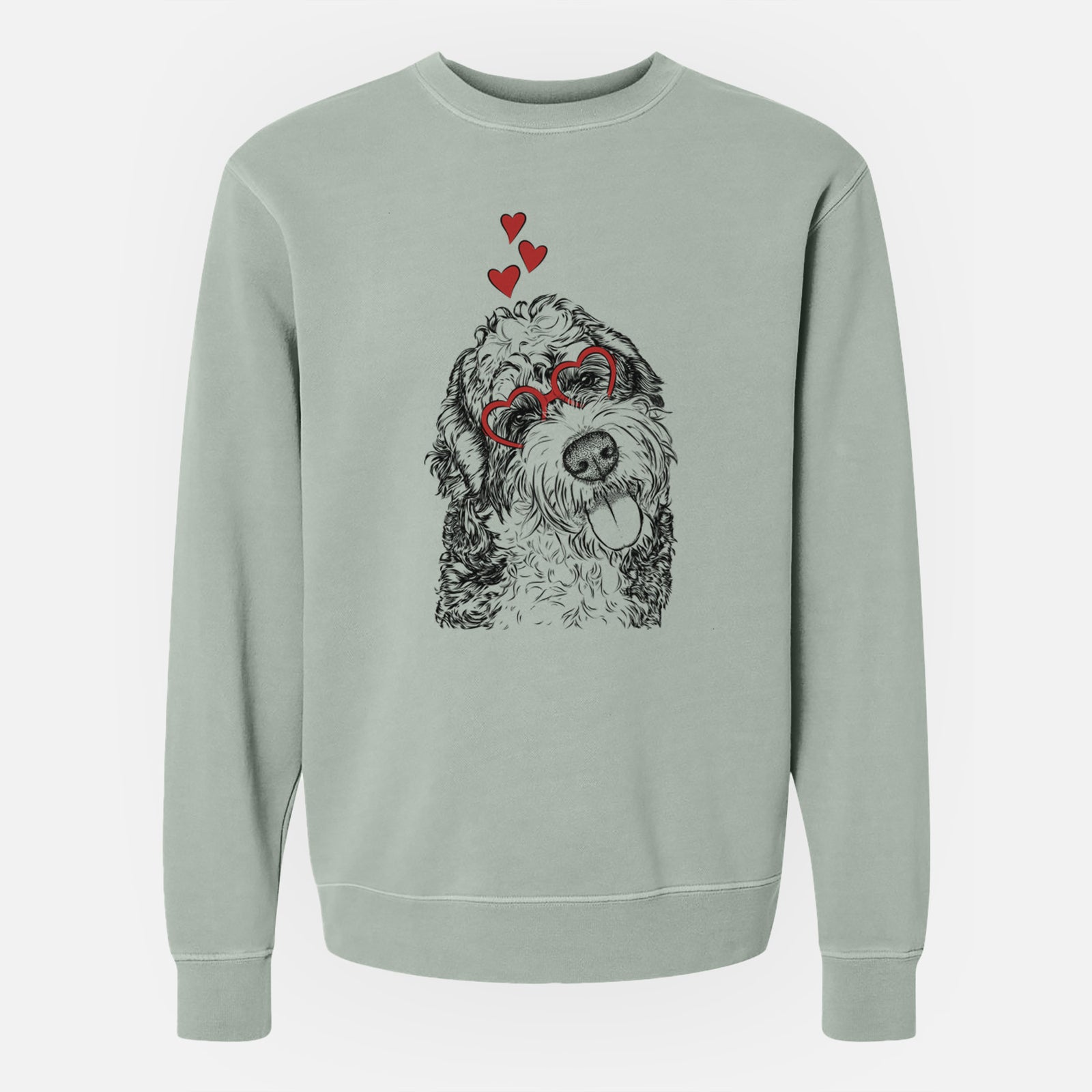 Valentine Kaci the Bernedoodle - Unisex Pigment Dyed Crew Sweatshirt