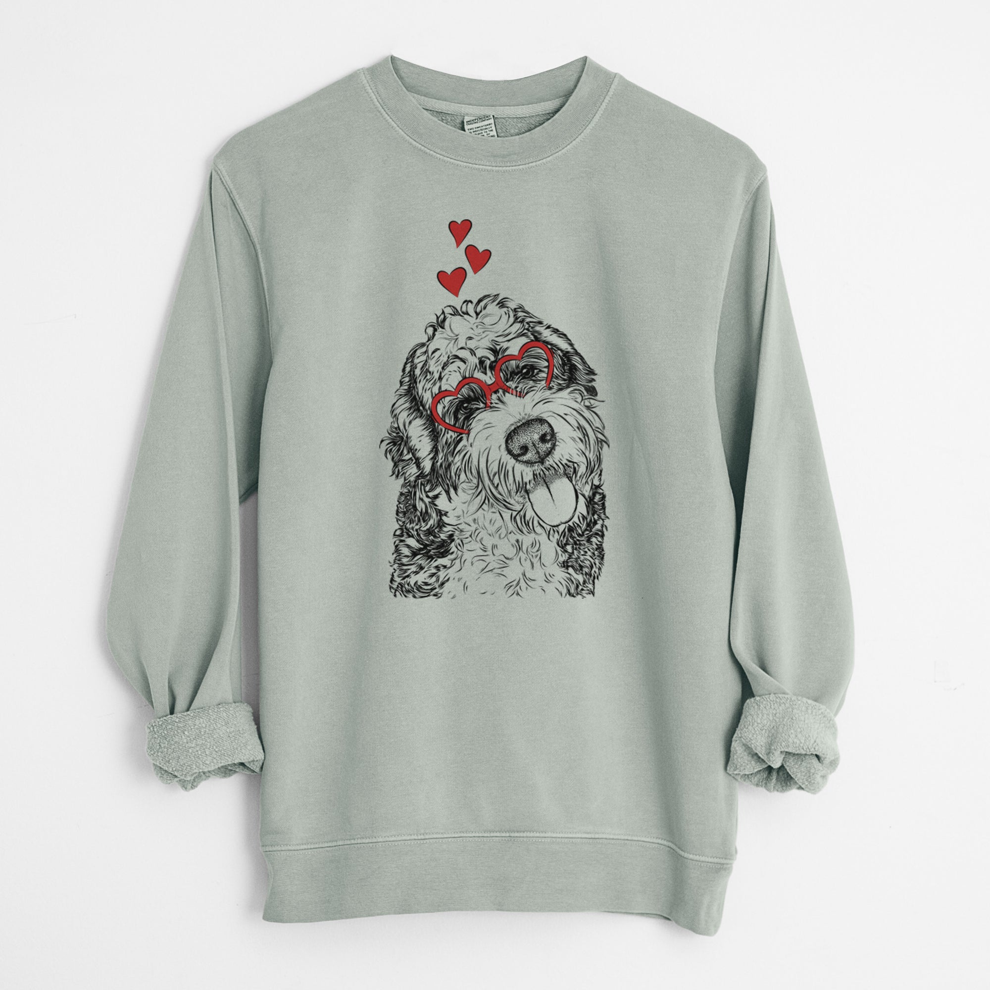 Valentine Kaci the Bernedoodle - Unisex Pigment Dyed Crew Sweatshirt
