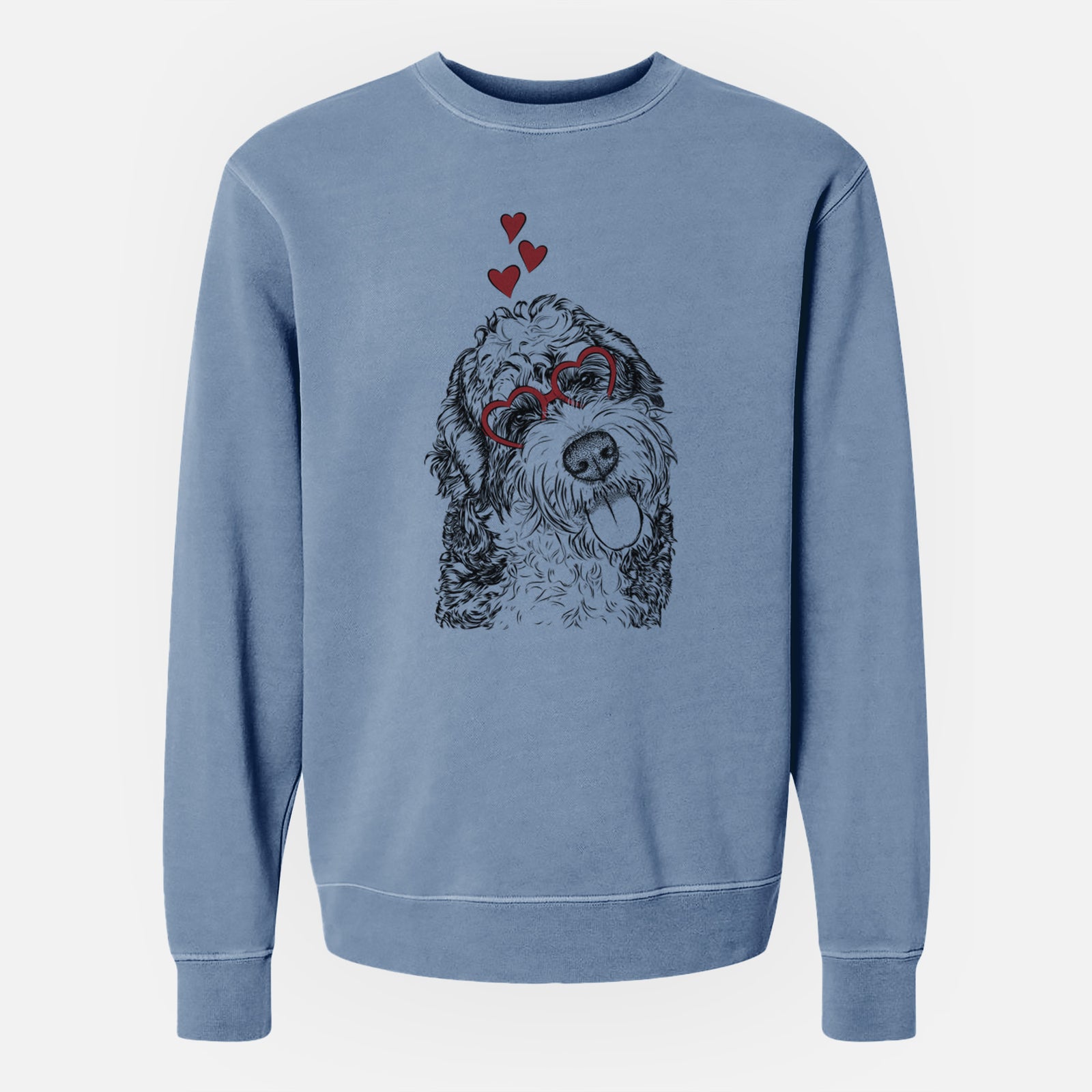 Valentine Kaci the Bernedoodle - Unisex Pigment Dyed Crew Sweatshirt