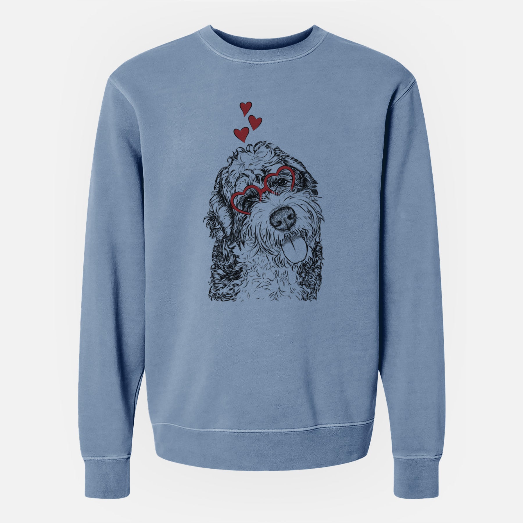 Valentine Kaci the Bernedoodle - Unisex Pigment Dyed Crew Sweatshirt