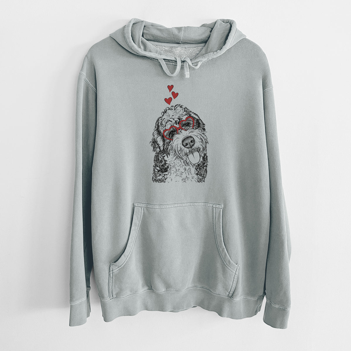 Valentine Kaci the Bernedoodle - Unisex Pigment Dyed Hoodie