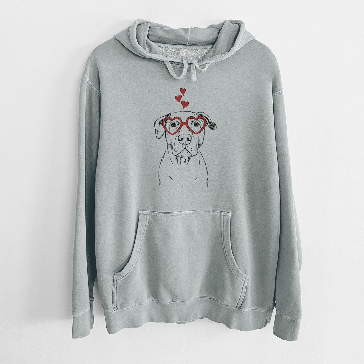Valentine Kadin the Pitbull - Unisex Pigment Dyed Hoodie