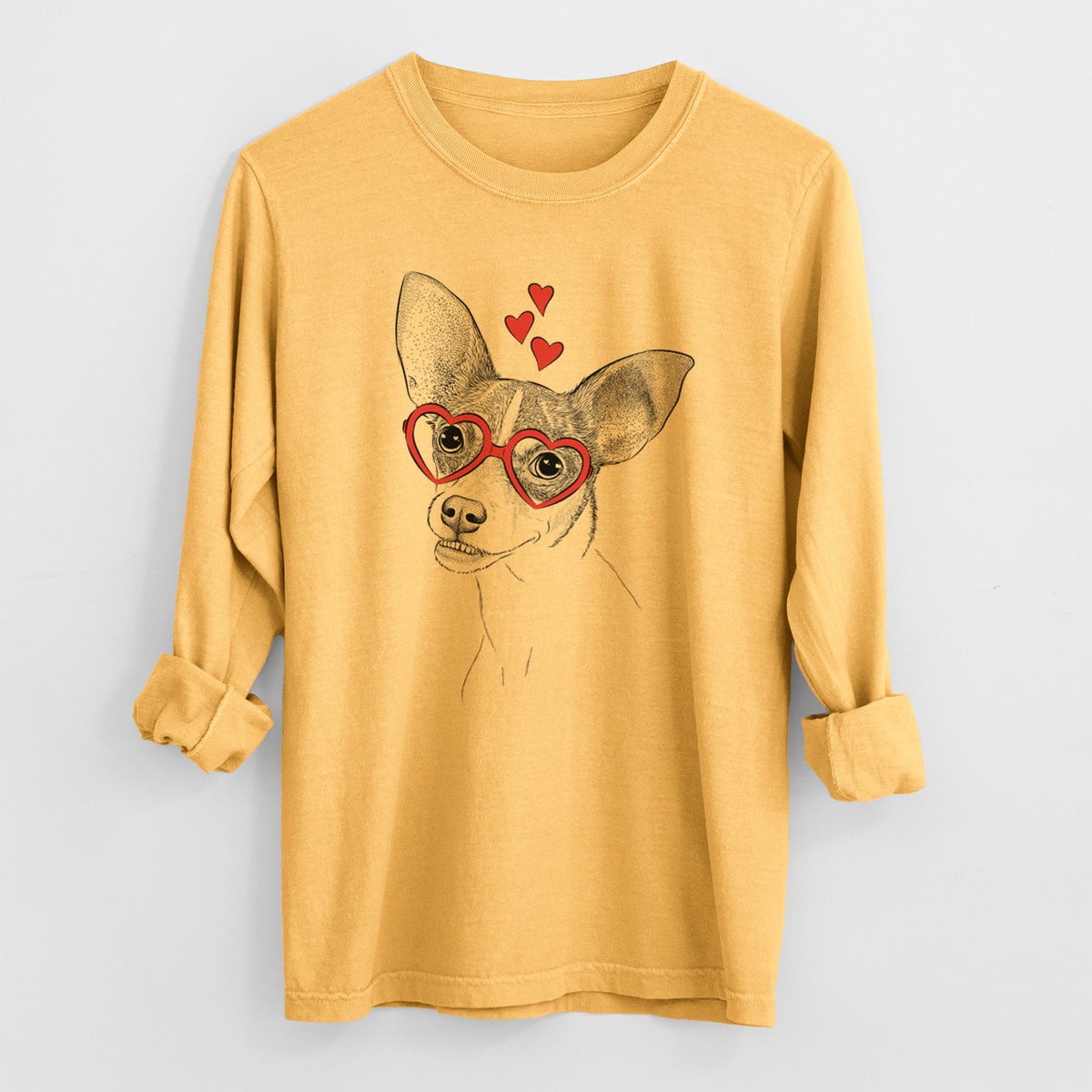 Valentine Kailani the Chihuahua Mix - Heavyweight 100% Cotton Long Sleeve