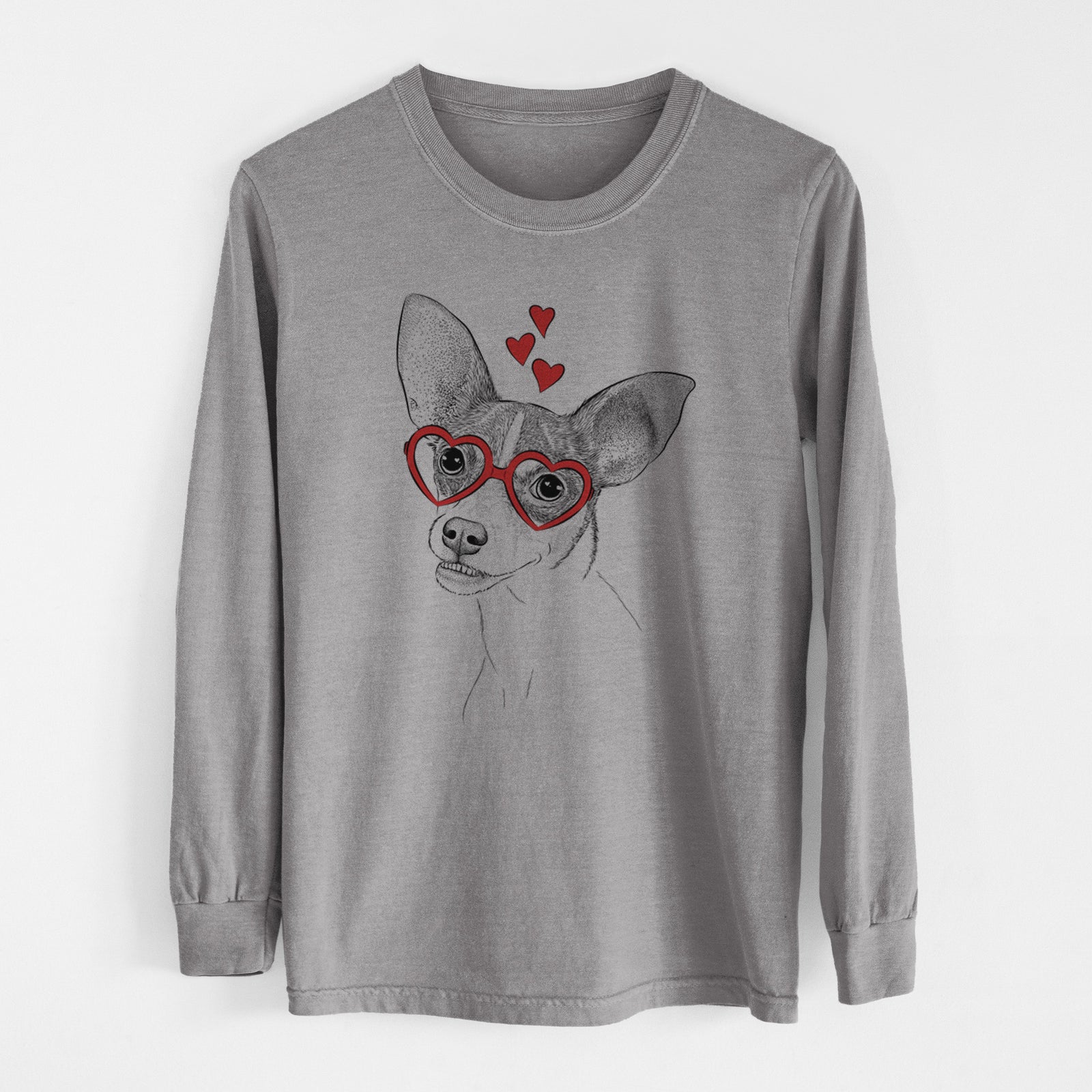 Valentine Kailani the Chihuahua Mix - Heavyweight 100% Cotton Long Sleeve