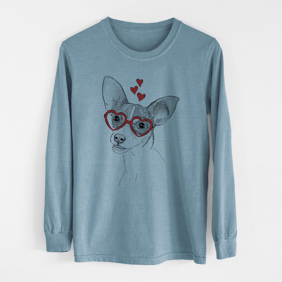 Valentine Kailani the Chihuahua Mix - Heavyweight 100% Cotton Long Sleeve