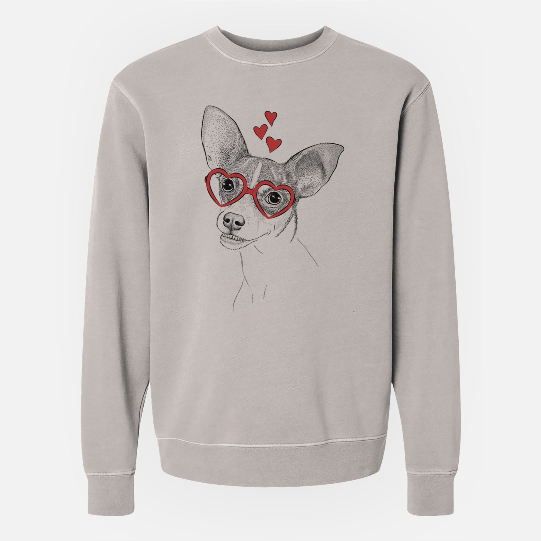 Valentine Kailani the Chihuahua Mix - Unisex Pigment Dyed Crew Sweatshirt