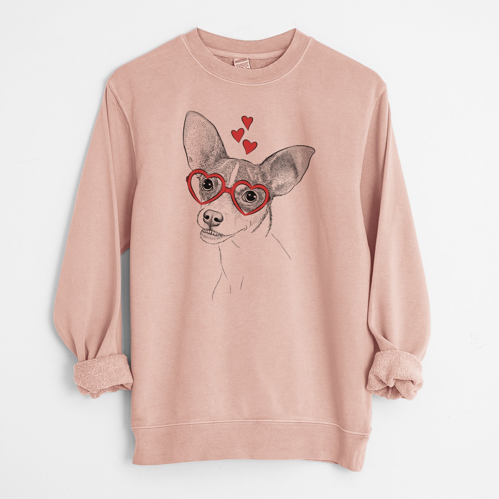 Valentine Kailani the Chihuahua Mix - Unisex Pigment Dyed Crew Sweatshirt