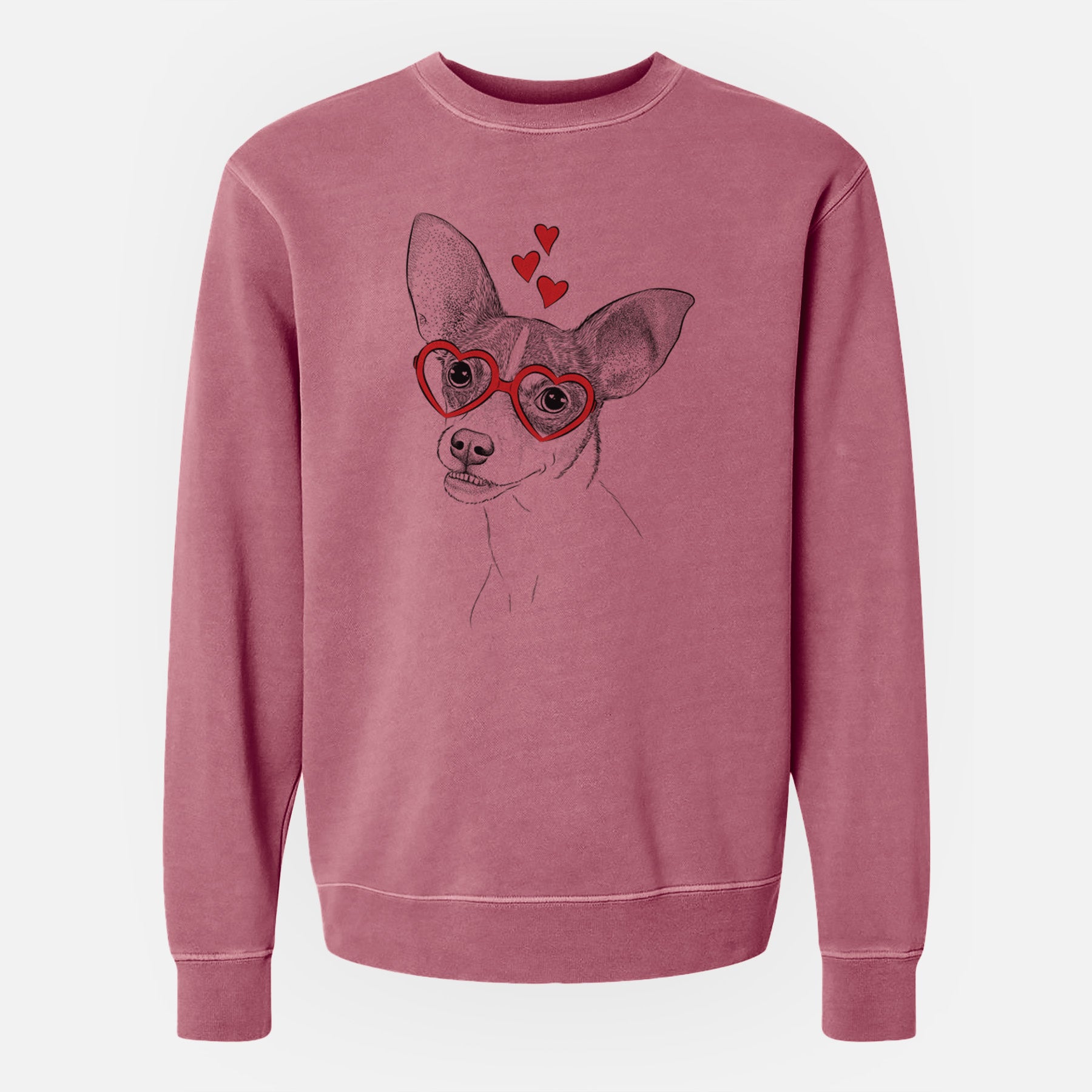 Valentine Kailani the Chihuahua Mix - Unisex Pigment Dyed Crew Sweatshirt