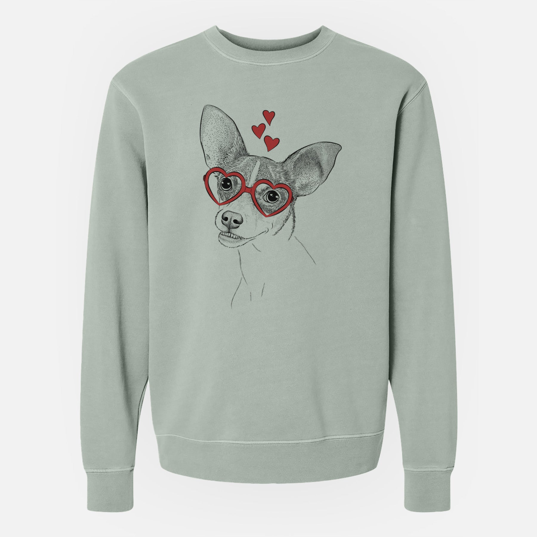 Valentine Kailani the Chihuahua Mix - Unisex Pigment Dyed Crew Sweatshirt