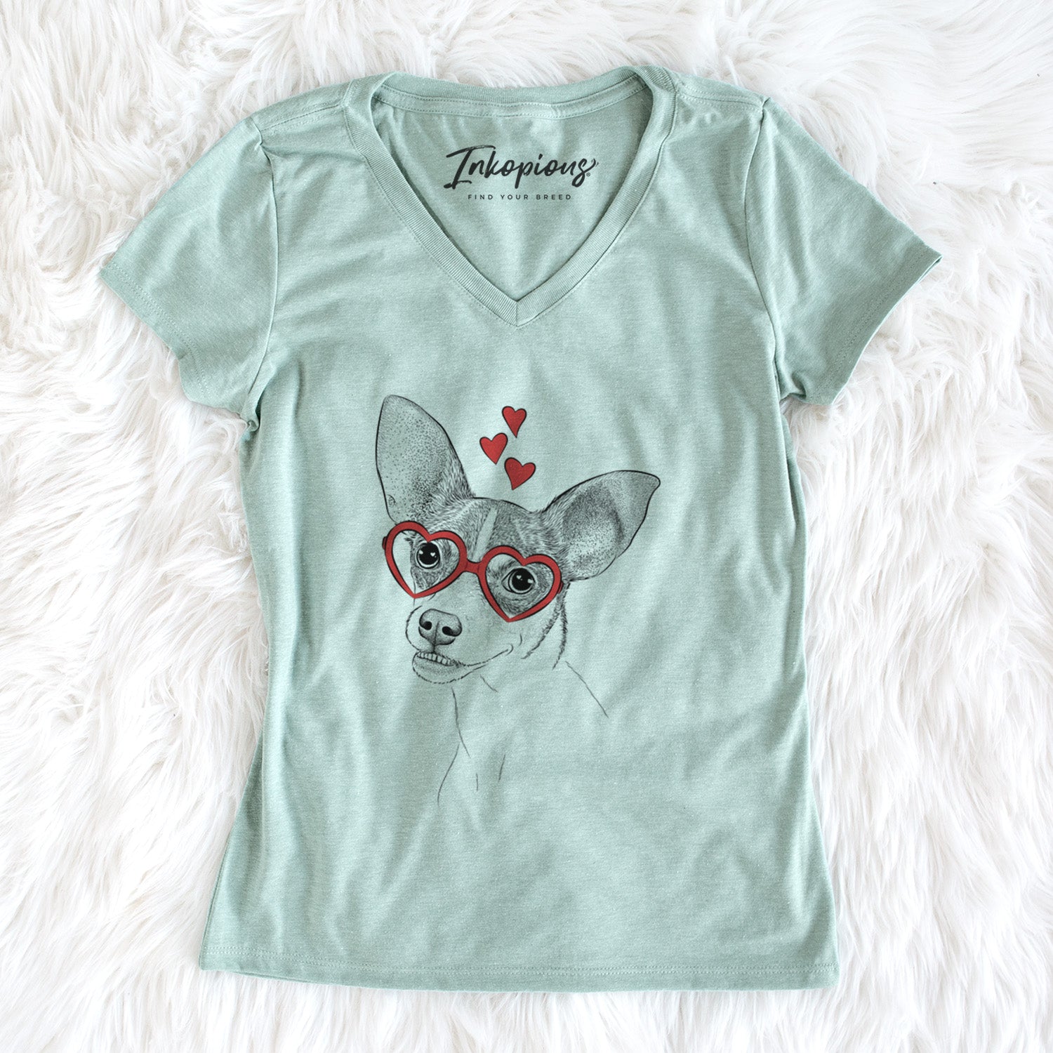 Valentine Kailani the Chihuahua Mix - Women's Perfect V-neck Shirt