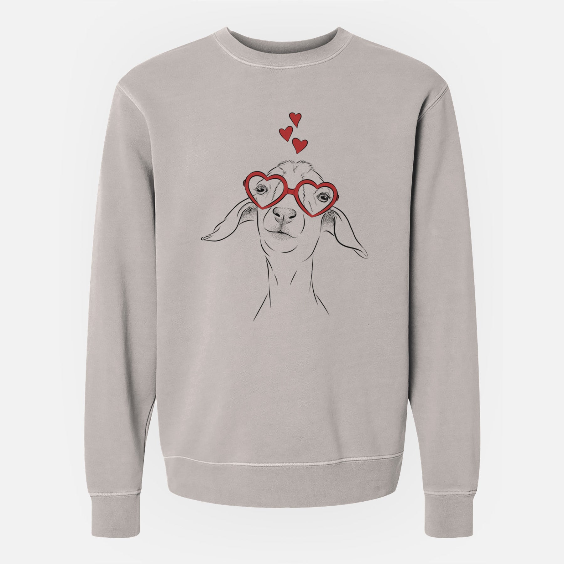 Valentine Kara Dune the Spanish Boer Goat - Unisex Pigment Dyed Crew Sweatshirt