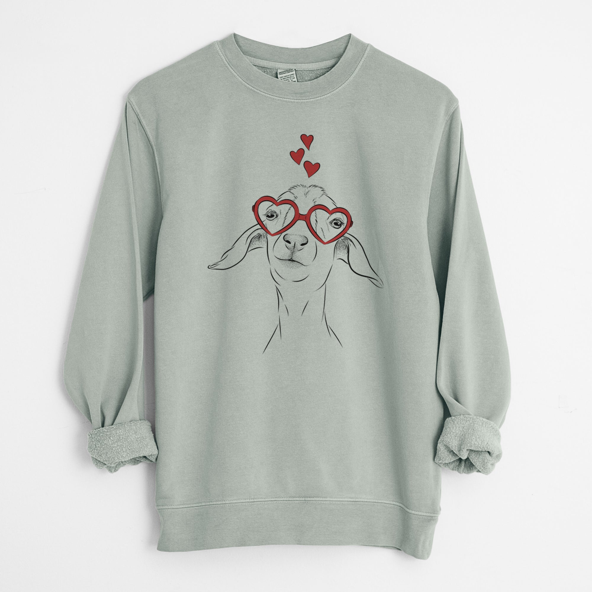 Valentine Kara Dune the Spanish Boer Goat - Unisex Pigment Dyed Crew Sweatshirt