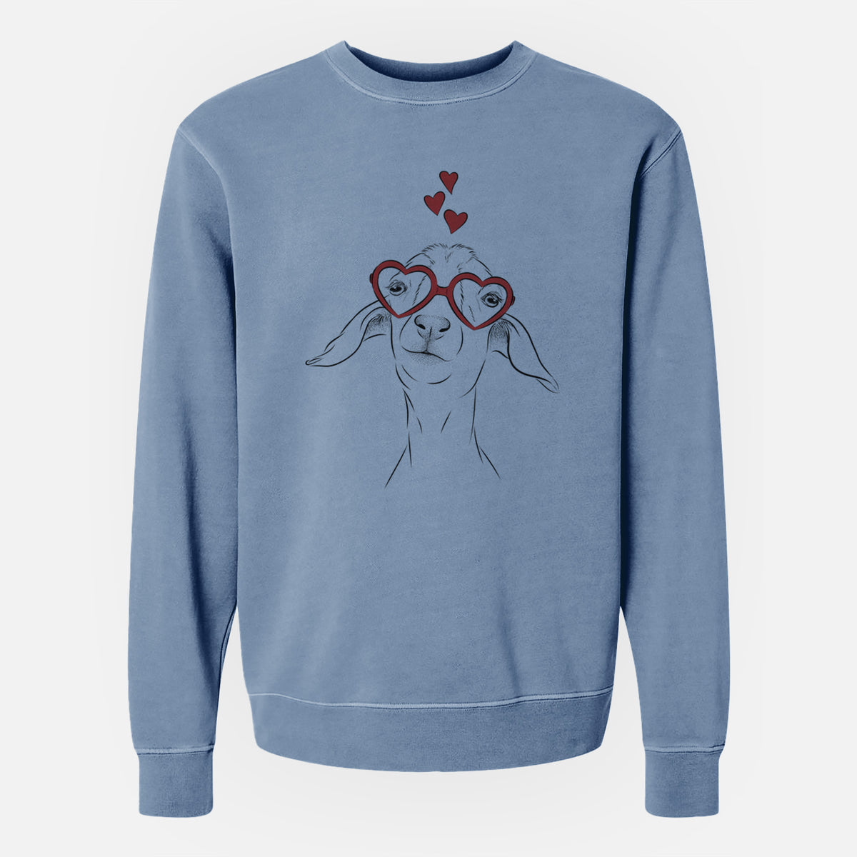 Valentine Kara Dune the Spanish Boer Goat - Unisex Pigment Dyed Crew Sweatshirt