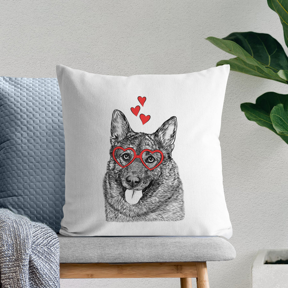 Kasia the Norwegian Elkhound - Throw Pillow Cover