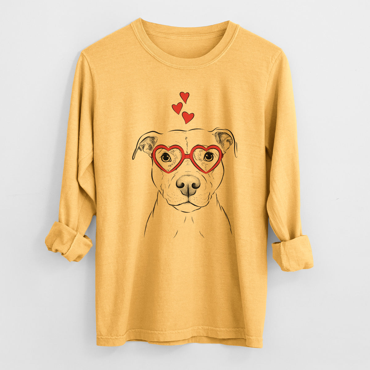 Valentine Khaleesi the Pitbull - Heavyweight 100% Cotton Long Sleeve
