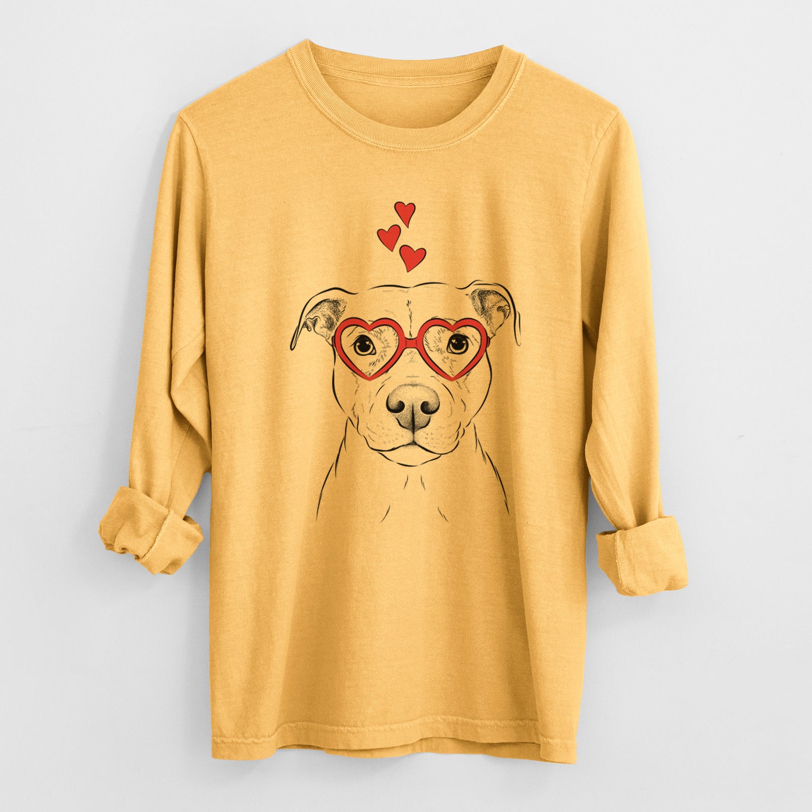 Valentine Khaleesi the Pitbull - Heavyweight 100% Cotton Long Sleeve