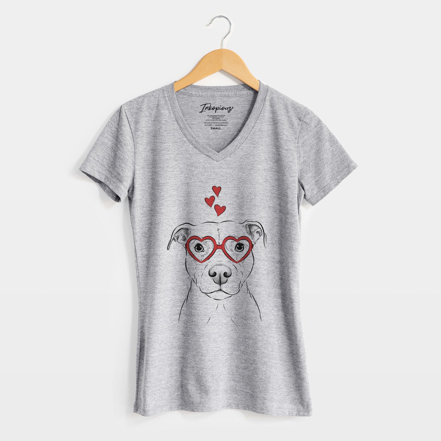 Valentine Khaleesi the Pitbull - Women's Perfect V-neck Shirt