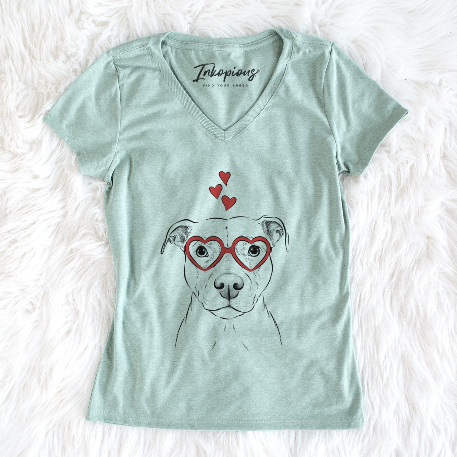 Valentine Khaleesi the Pitbull - Women's Perfect V-neck Shirt