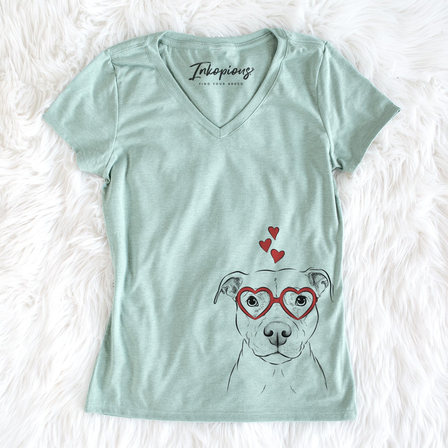 Valentine Khaleesi the Pitbull - Women's Perfect V-neck Shirt