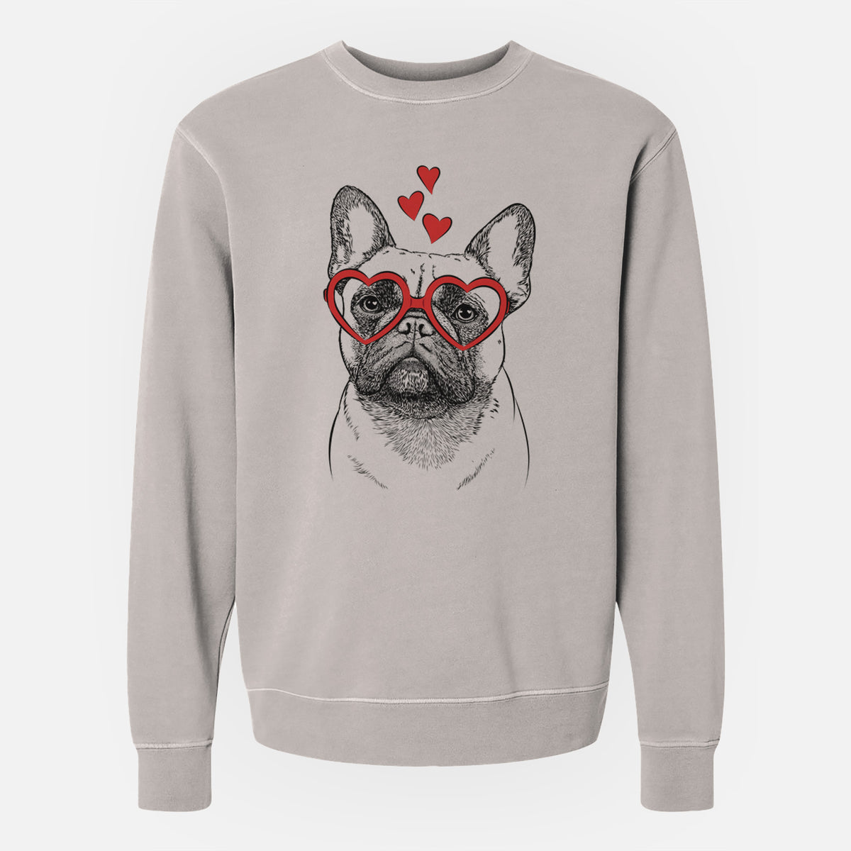 Valentine Kingsleigh the French Bulldog - Unisex Pigment Dyed Crew Sweatshirt