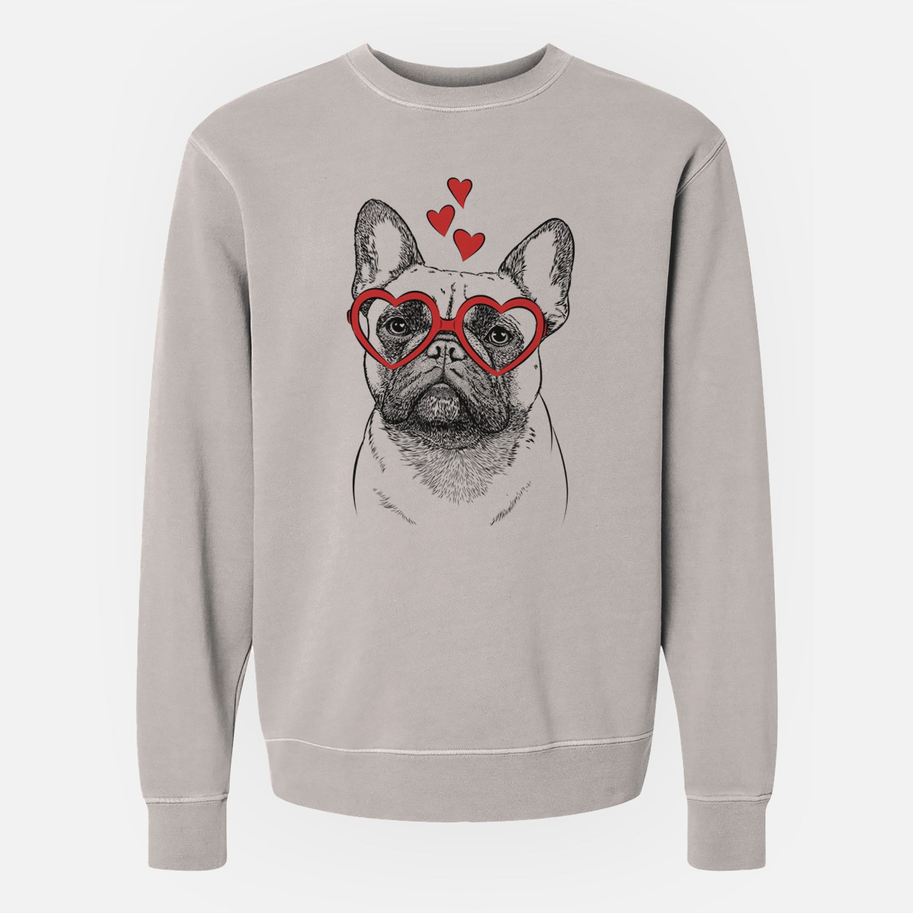 Valentine Kingsleigh the French Bulldog - Unisex Pigment Dyed Crew Sweatshirt