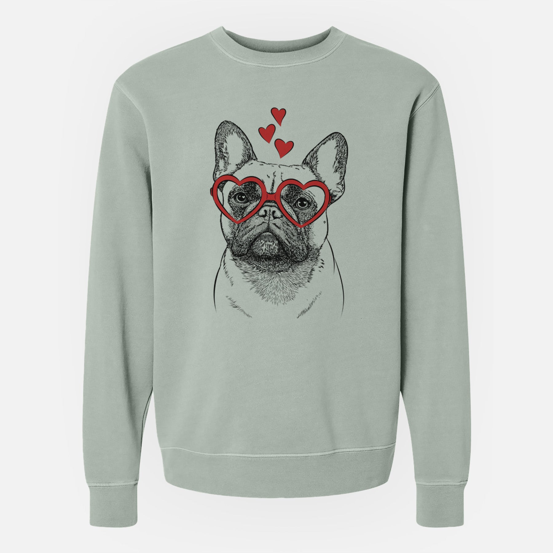 Valentine Kingsleigh the French Bulldog - Unisex Pigment Dyed Crew Sweatshirt