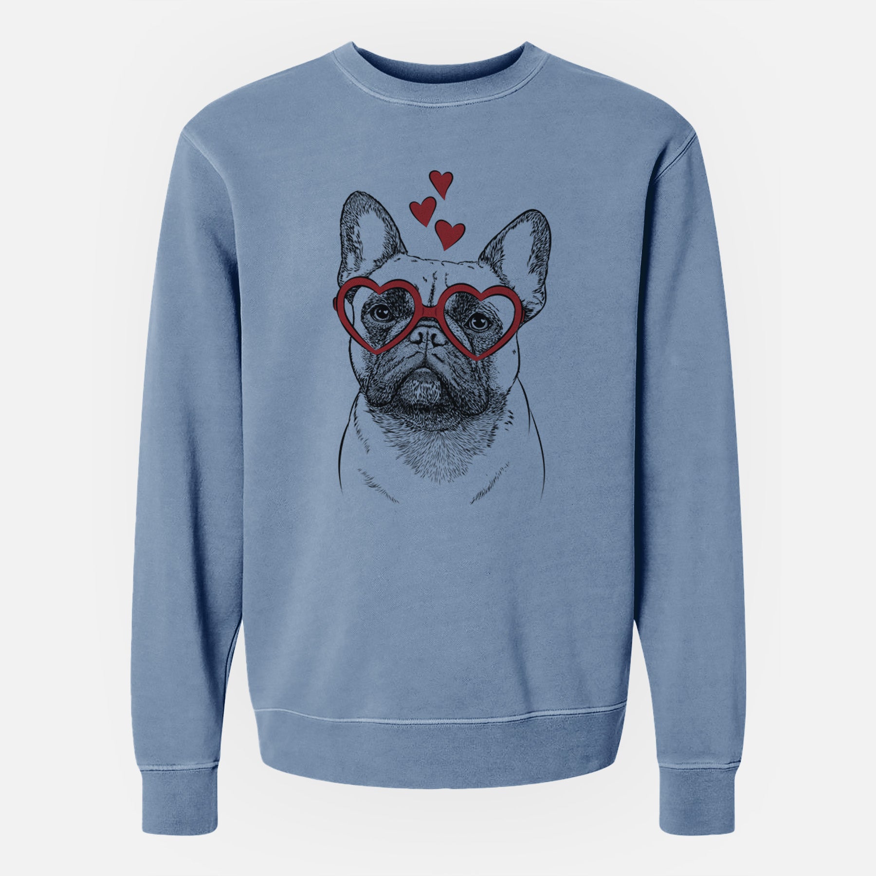 Valentine Kingsleigh the French Bulldog - Unisex Pigment Dyed Crew Sweatshirt