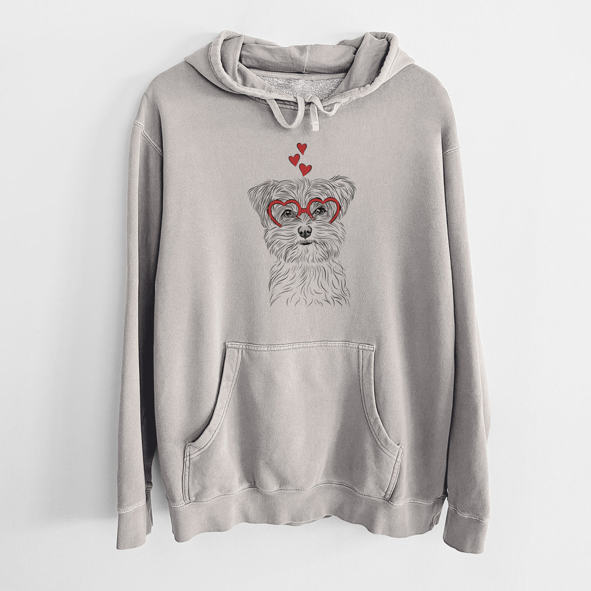 Valentine Kiwi the Morkie - Unisex Pigment Dyed Hoodie