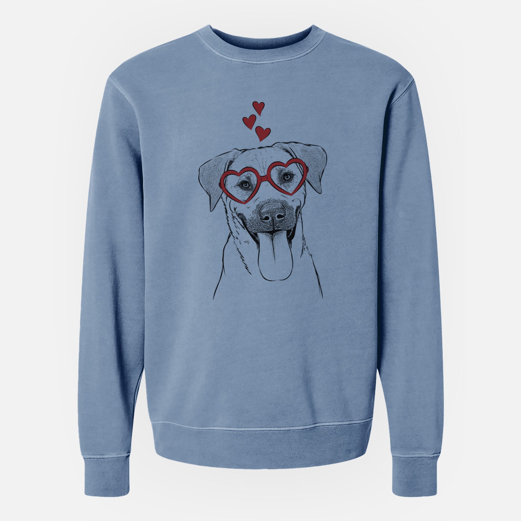 Valentine Koda the Black Mouth Cur - Unisex Pigment Dyed Crew Sweatshirt