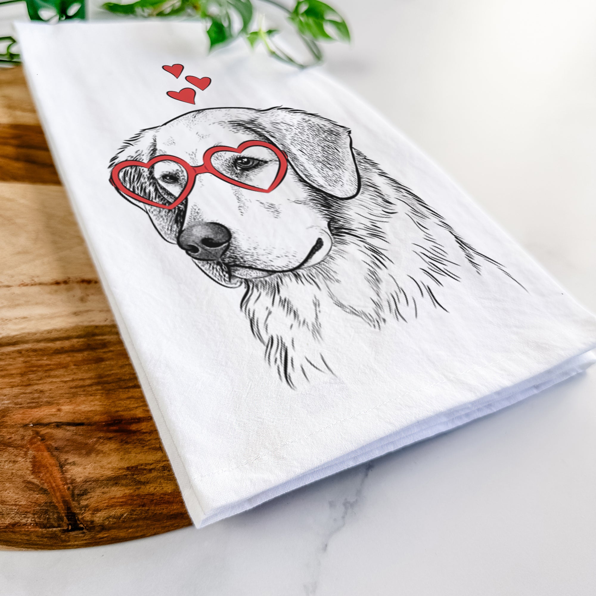 Kula the Golden Retriever Tea Towel