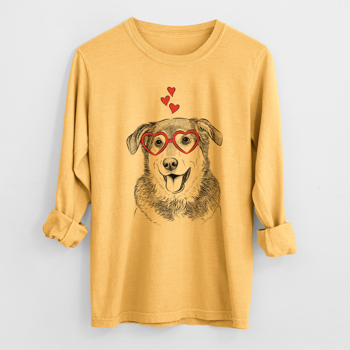 Valentine Lance the Lab/Shepherd Mix - Heavyweight 100% Cotton Long Sleeve