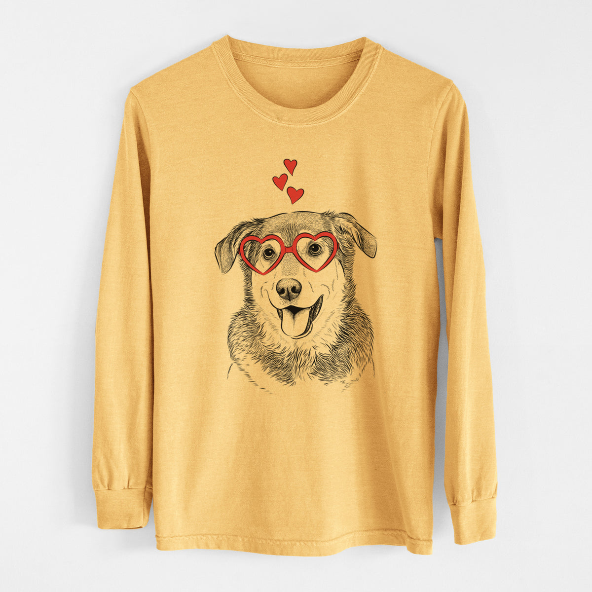 Valentine Lance the Lab/Shepherd Mix - Heavyweight 100% Cotton Long Sleeve