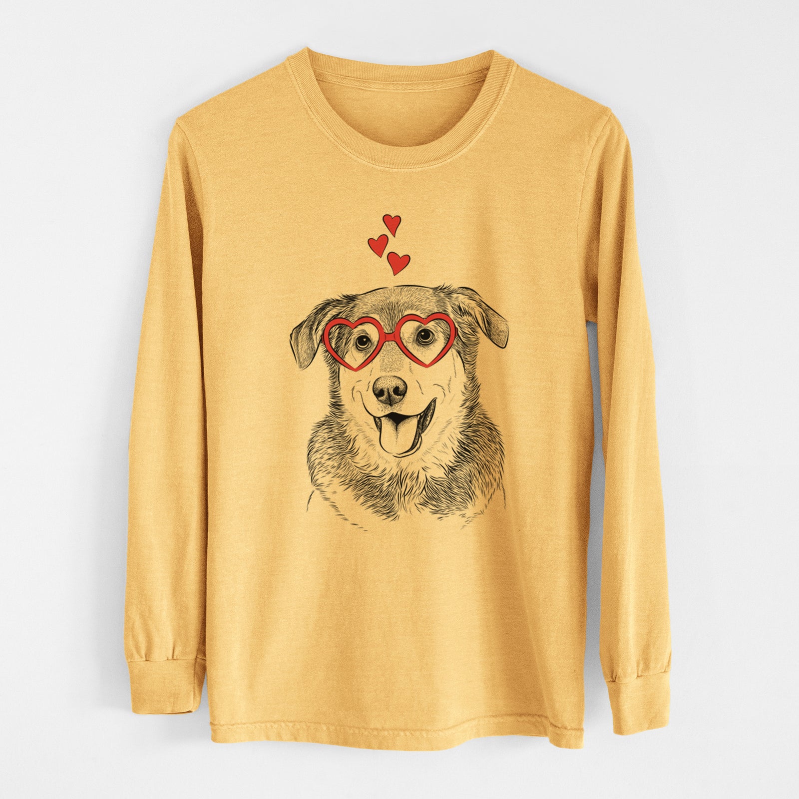 Valentine Lance the Lab/Shepherd Mix - Heavyweight 100% Cotton Long Sleeve
