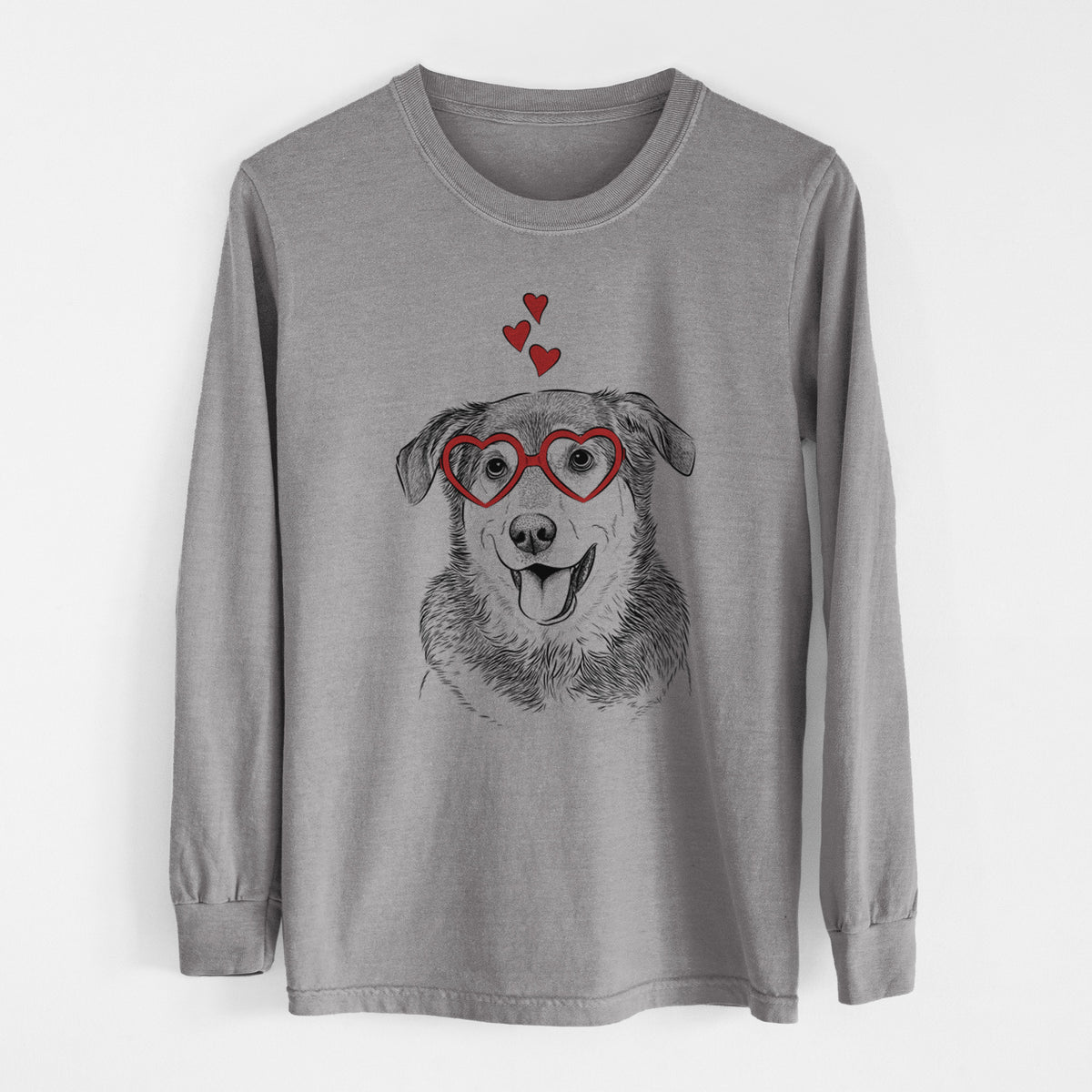 Valentine Lance the Lab/Shepherd Mix - Heavyweight 100% Cotton Long Sleeve