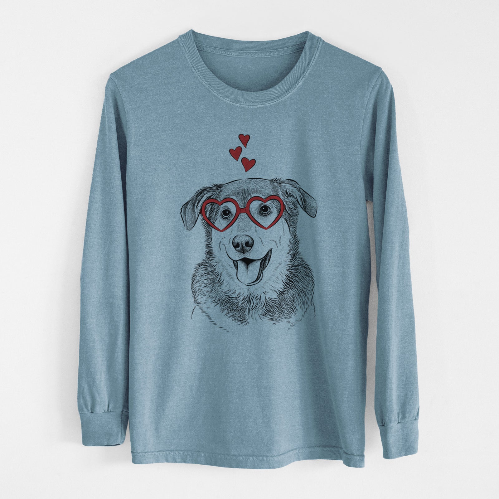 Valentine Lance the Lab/Shepherd Mix - Heavyweight 100% Cotton Long Sleeve