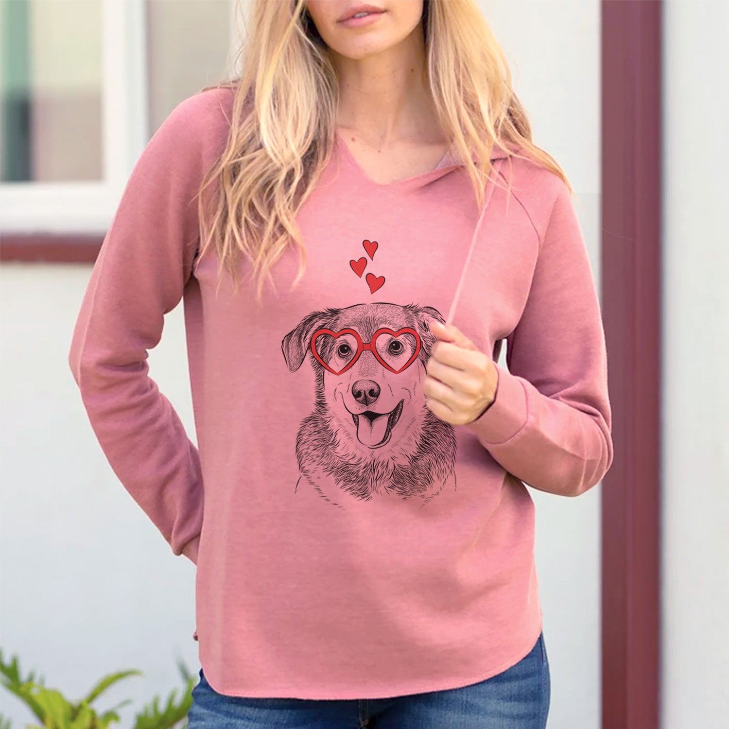 Valentine Lance the Lab/Shepherd Mix - Cali Wave Hooded Sweatshirt